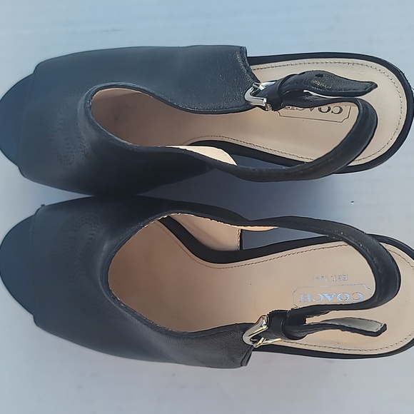 Coach Jade Wedges Platform Slingback Sandals Shoez SZ 10 - Picture 7 of 12